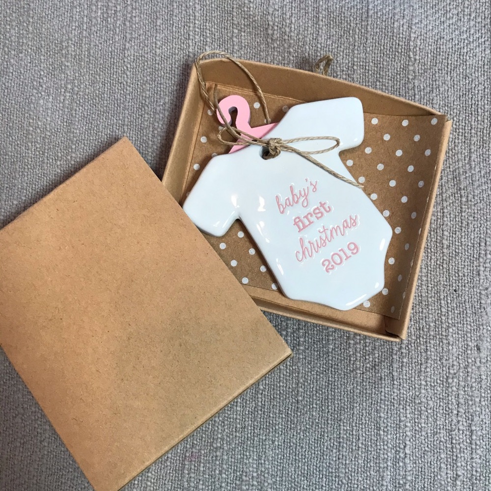 Mud Pie Baby’s First Christmas 2019 Ornament Pink